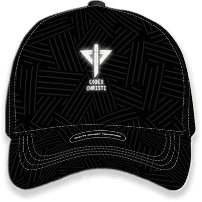 Codex Patterned Black Baseball Cap (Glowing Light Logo)